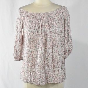 OLD NAVY Floral Off-Shoulder Peasant Blouse LARGE
